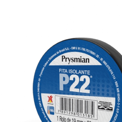 Fita Isolante P22 19mm 20 Metros 750v Preto - Prysmian