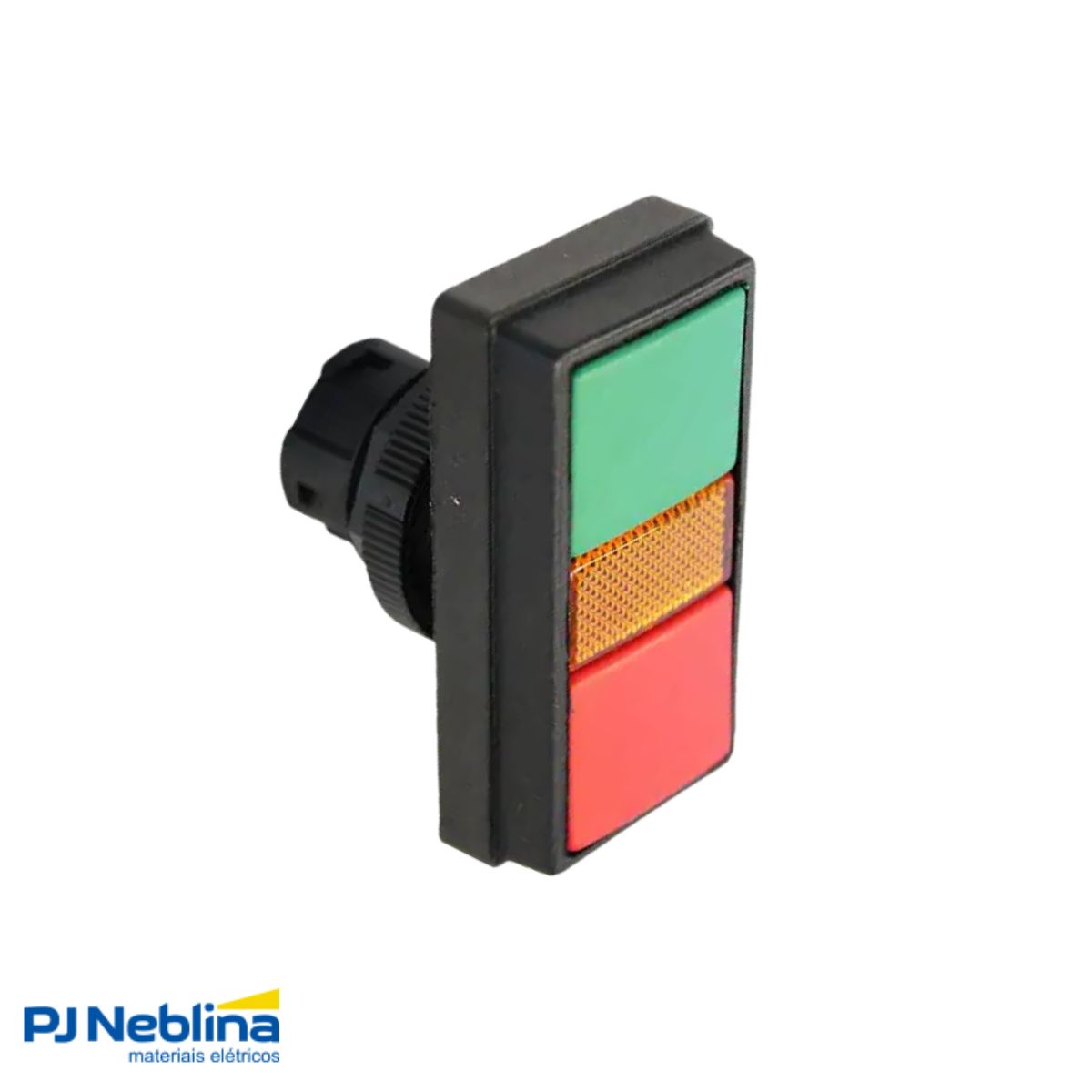 Botão Comando Duplo Pulsador Faceado Iluminado Retangular 22 mm Plástico Verde/Vermelho - Ace Schmersal