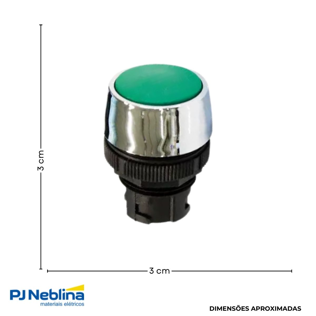 Botão Comando Pulsador Faceado Redondo 22 mm Plástico Verde - Ace Schmersal
