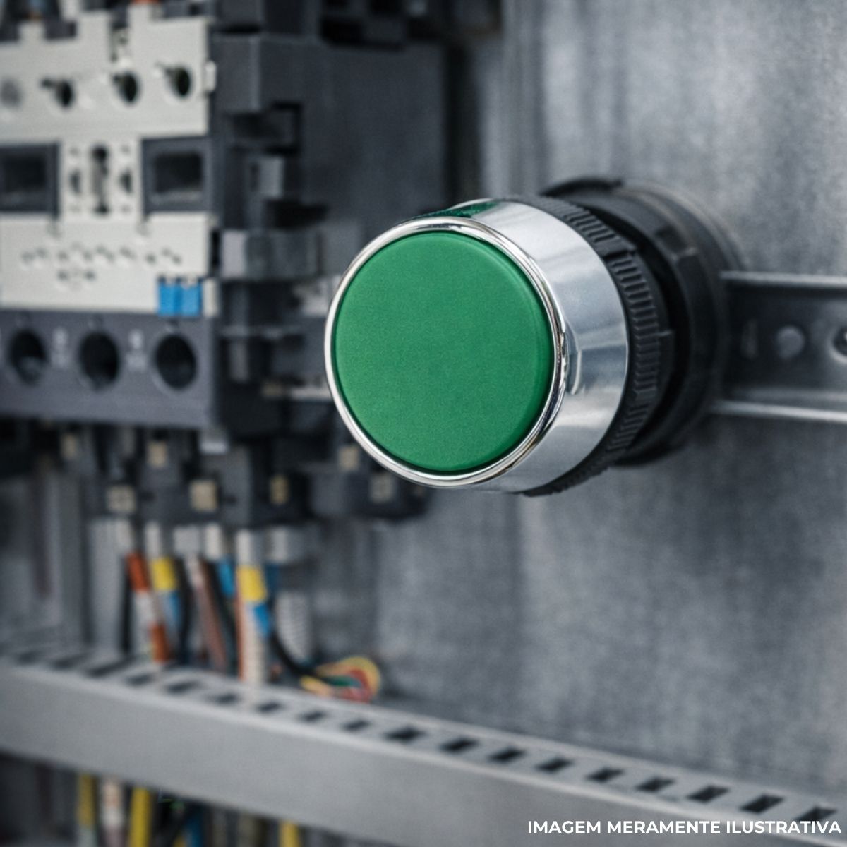 Botão Comando Pulsador Faceado Redondo 22 mm Plástico Verde - Ace Schmersal