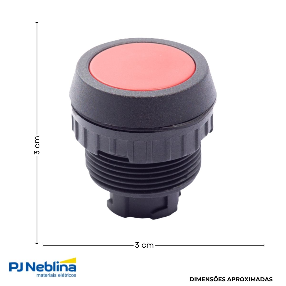 Botão Comando Pulsador Faceado Redondo 30 mm Plástico Vermelho - Ace Schmersal