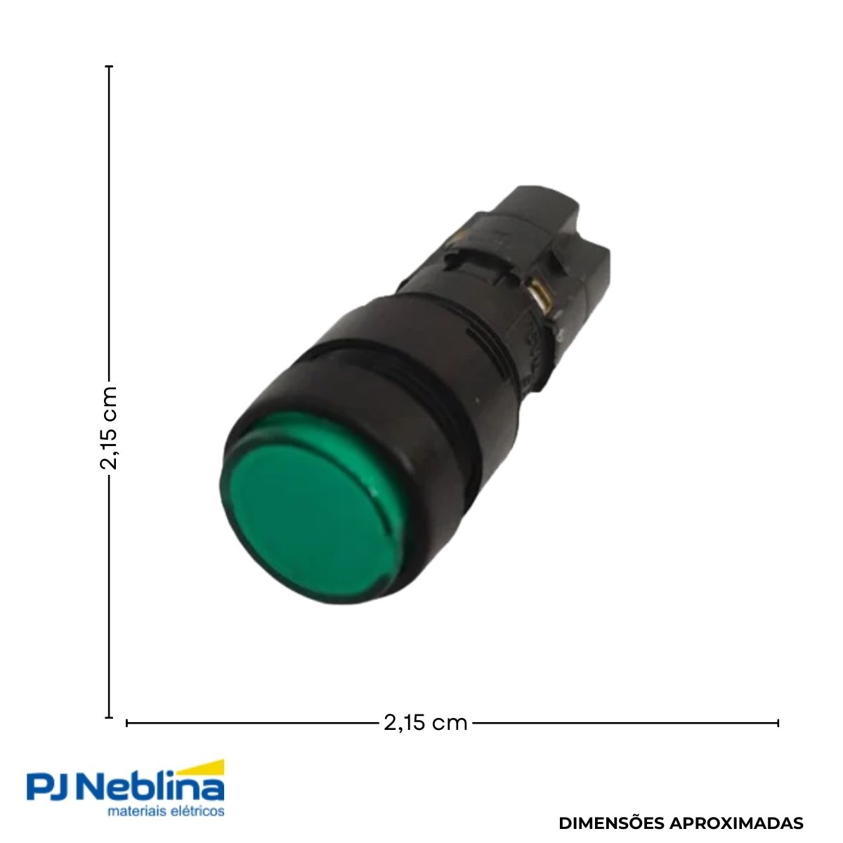 Botão Comando Pulsador Saliente Iluminado Redondo 16 mm Plástico Verde 2Na+2Nf - Ace Schmersal