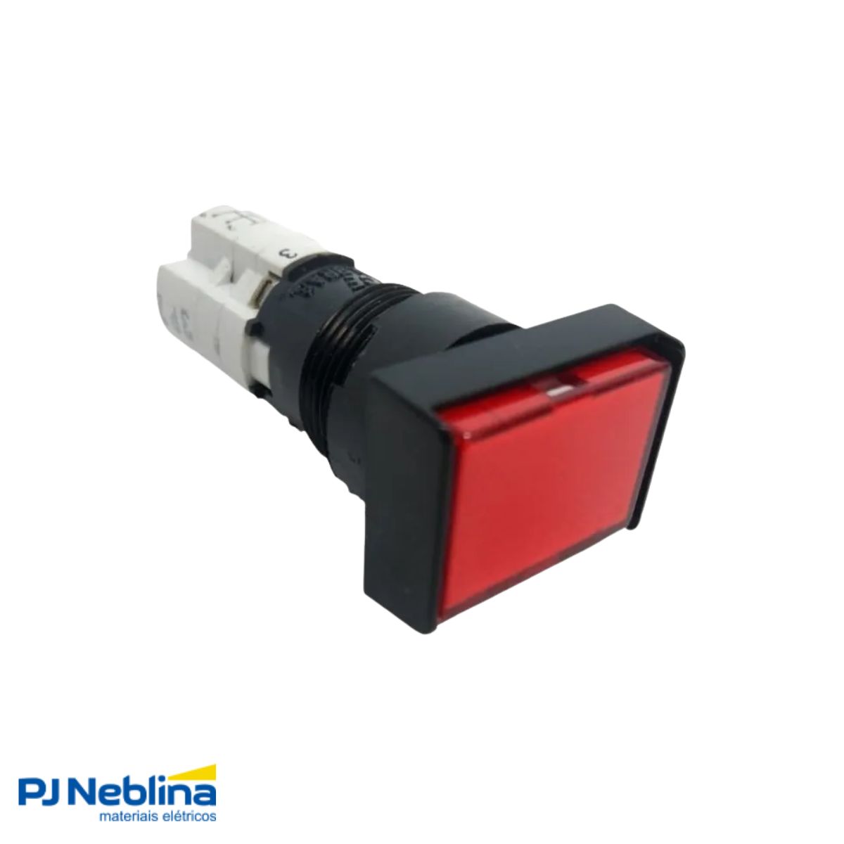 Botão Comando Pulsador Faceado Iluminado Retangular 16 mm Plástico Vermelho 1Na+1Nf - Ace Schmersal