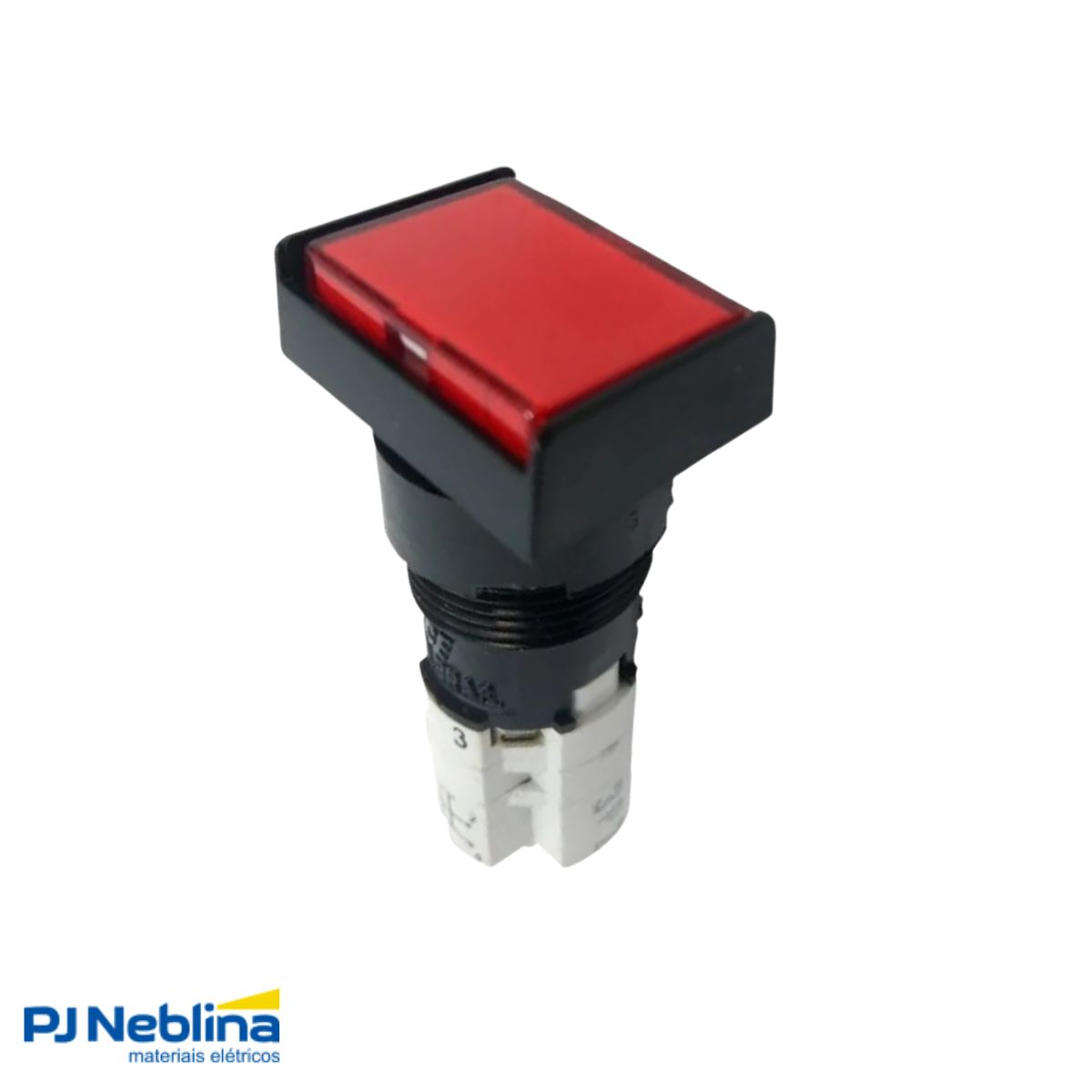 Botão Comando Pulsador Faceado Iluminado Retangular 16 mm Plástico Vermelho 1Na+1Nf - Ace Schmersal