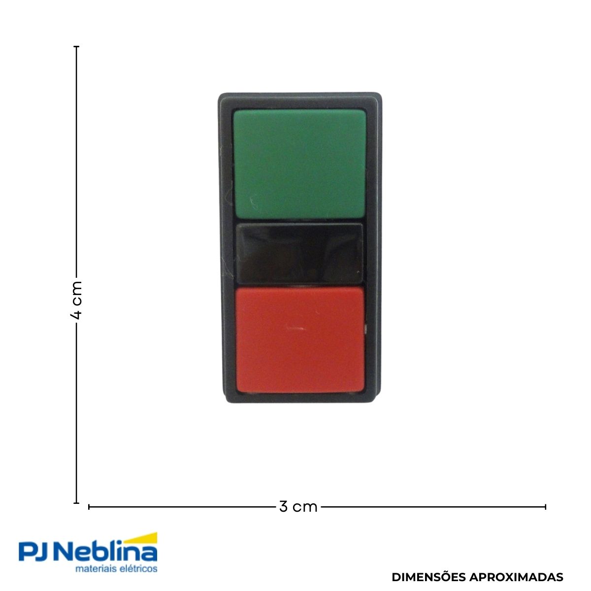 Botão Comando Duplo Pulsador Faceado Retangular 22 mm Plástico Verde/Vermelho - Ace Schmersal