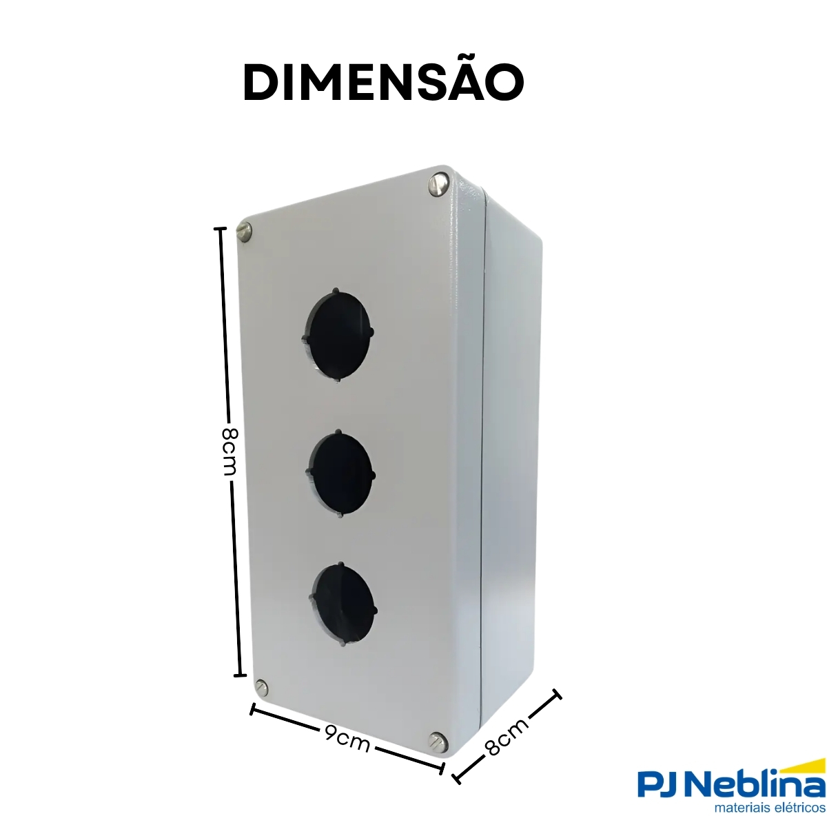 Botoeira Eco 3 Furos Centralizados 30Mm 94X180X81 Cinza - Ace Schmersal