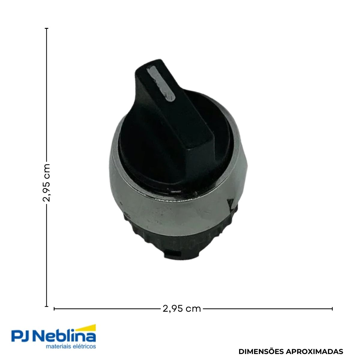 Frontal Comutador Knob Curto 2 Pos Ret 45G 22 mm Plástico Preto - Ace Schmersal