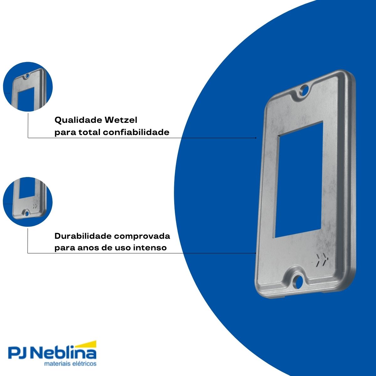 Tampa Condulete 1 Posto Vertical Alumínio 1/2-3/4 S/Pintura S/Vedação - Wetzel