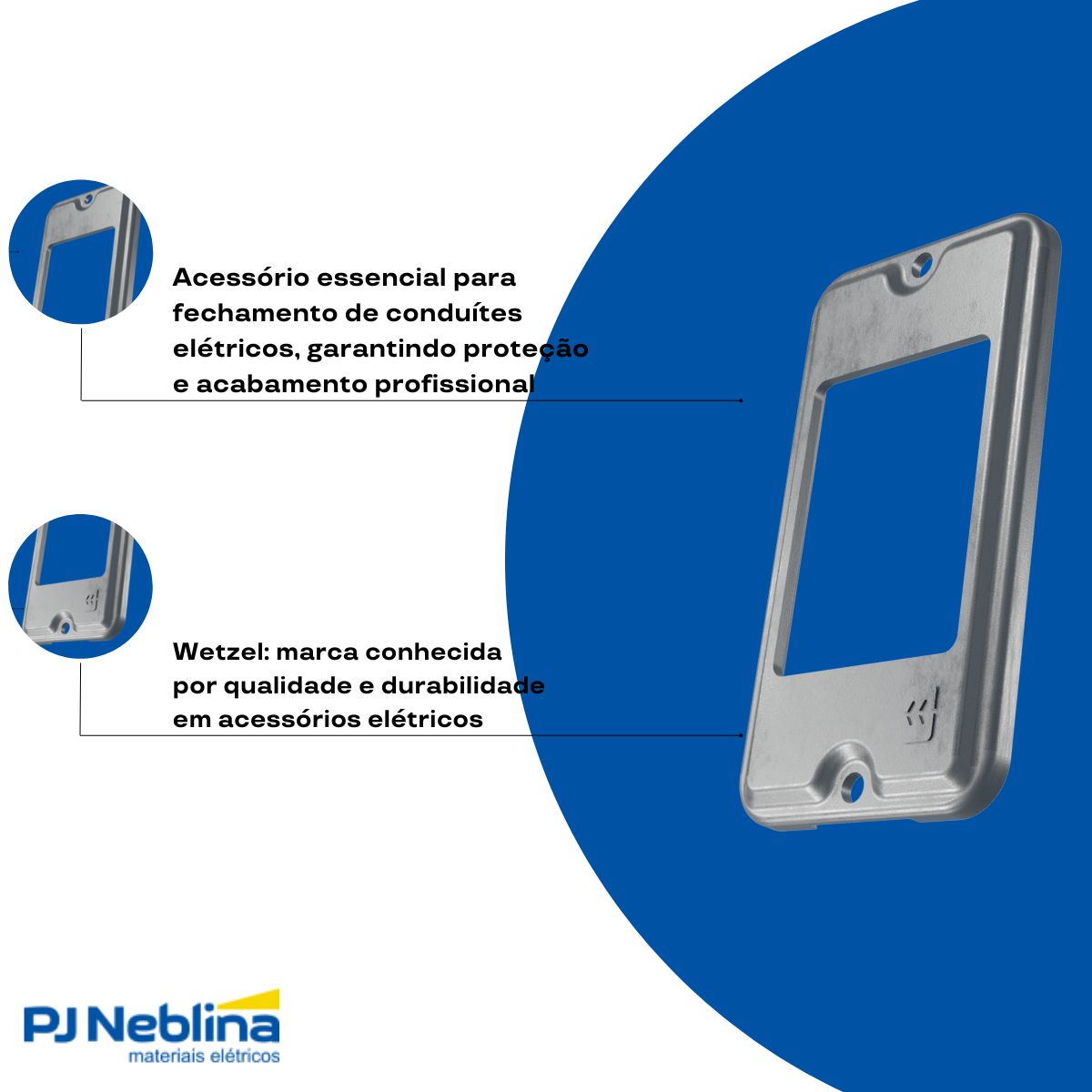 Tampa Condulete 3 Postos Alumínio 1/2-3/4 S/Pintura S/Vedação - Wetzel