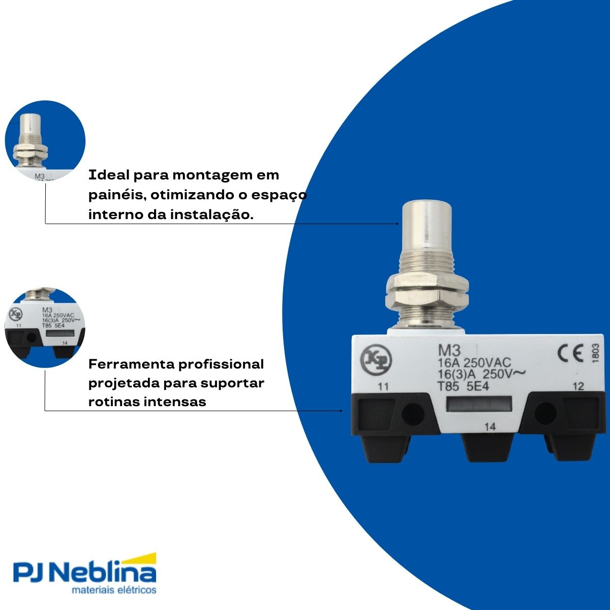 Chave Fim De Curso Botão P/Painel 16A 1Naf Ip40 - Kap