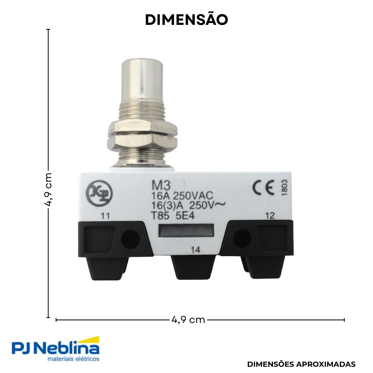 Chave Fim De Curso Botão P/Painel 16A 1Naf Ip40 - Kap