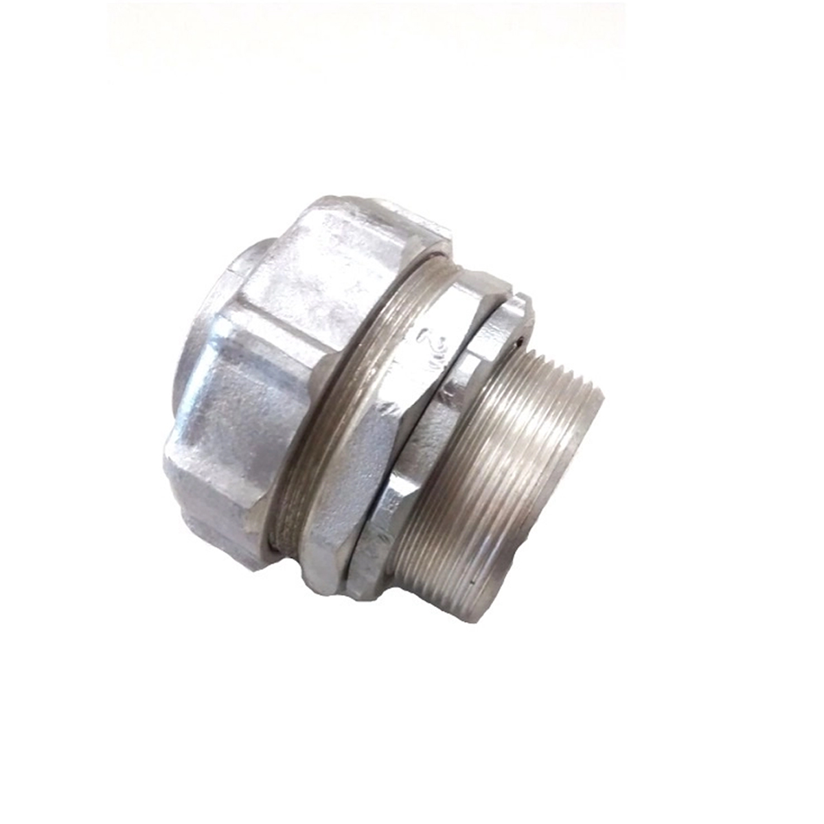 Conector Eletroduto Macho Reusável Alumínio 1.1/2 Polegadas Rosca Bsp Reto Fixo Cmra - Sptf