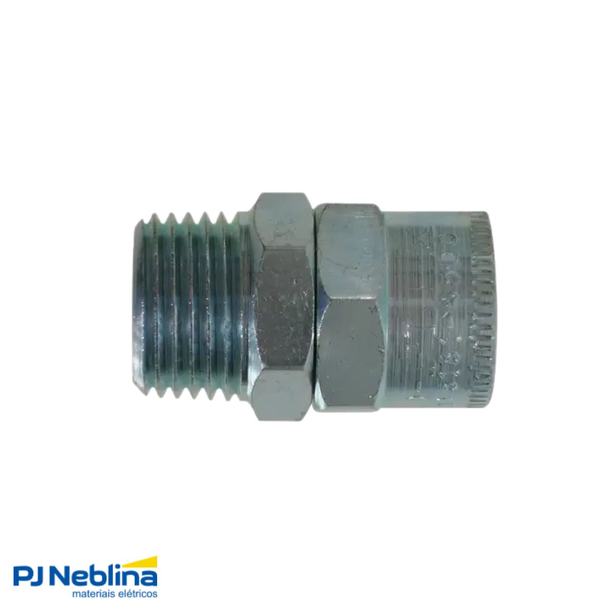 Conector Eletroduto Macho Latão Zincado 1/2 Bsp Reto Giratório - Ekoflex