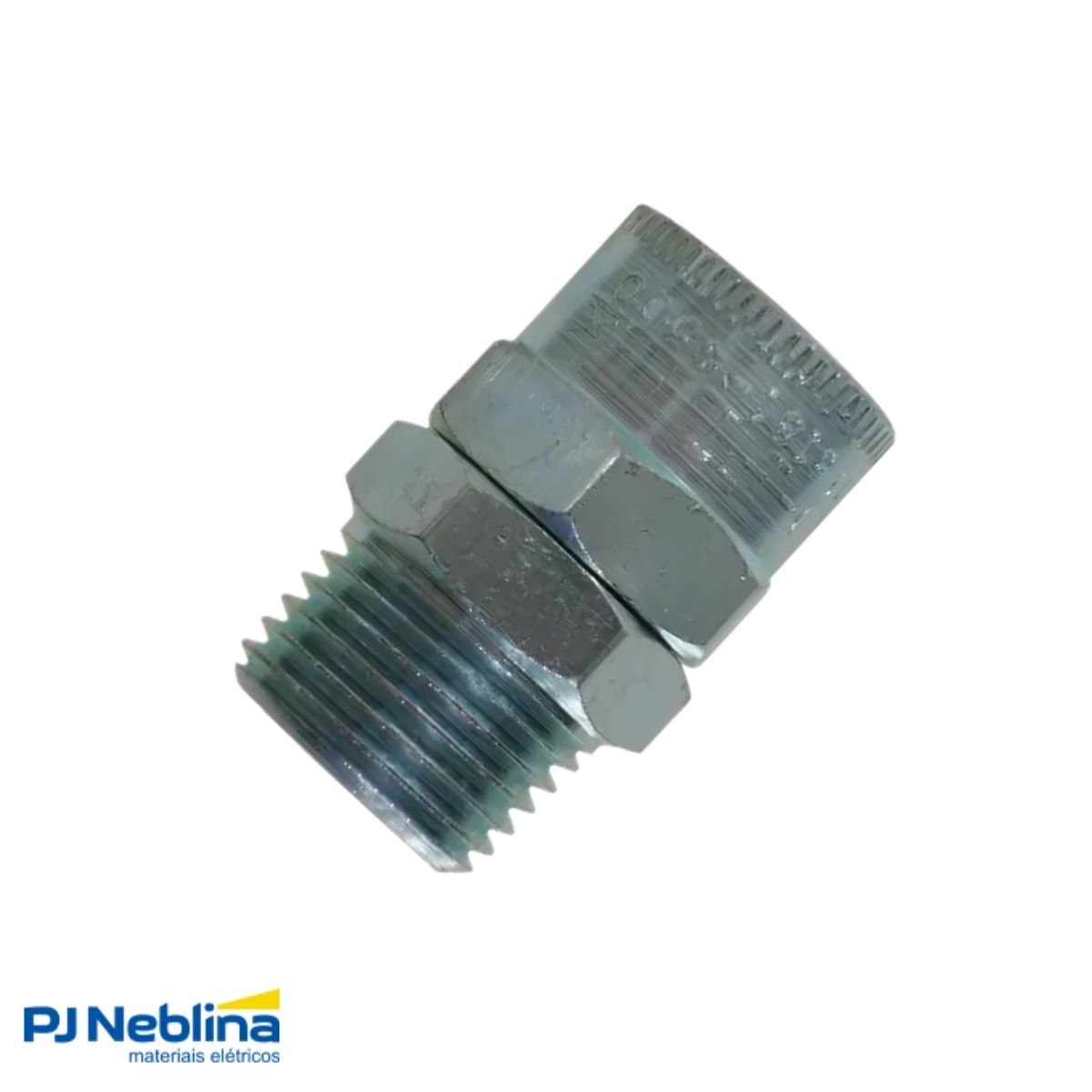 Conector Eletroduto Macho Latão Zincado 1/2 Bsp Reto Giratório - Ekoflex