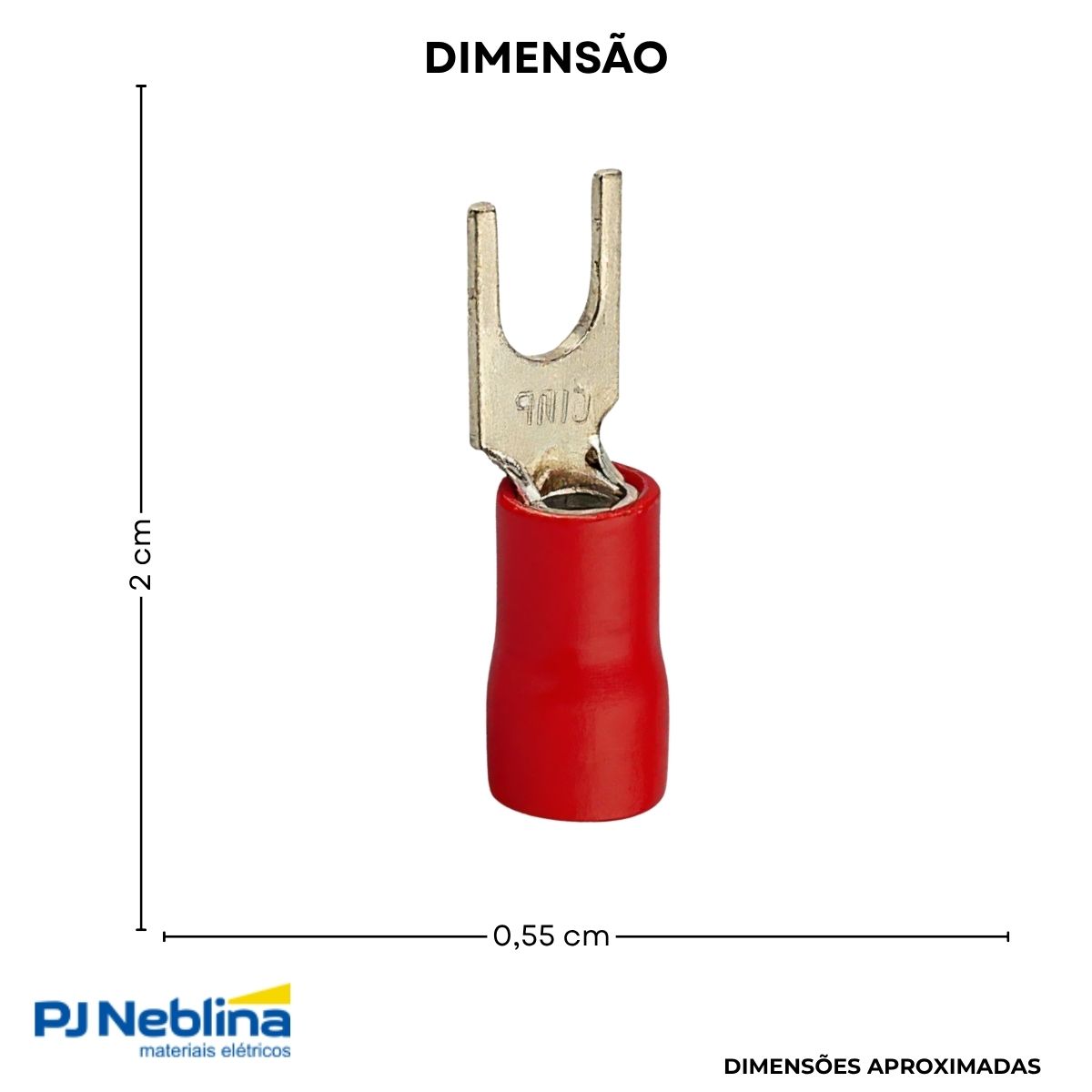 Terminal Forquilha 0,50-1,50mm (22-16awg) Pre-isolado Vm F=3