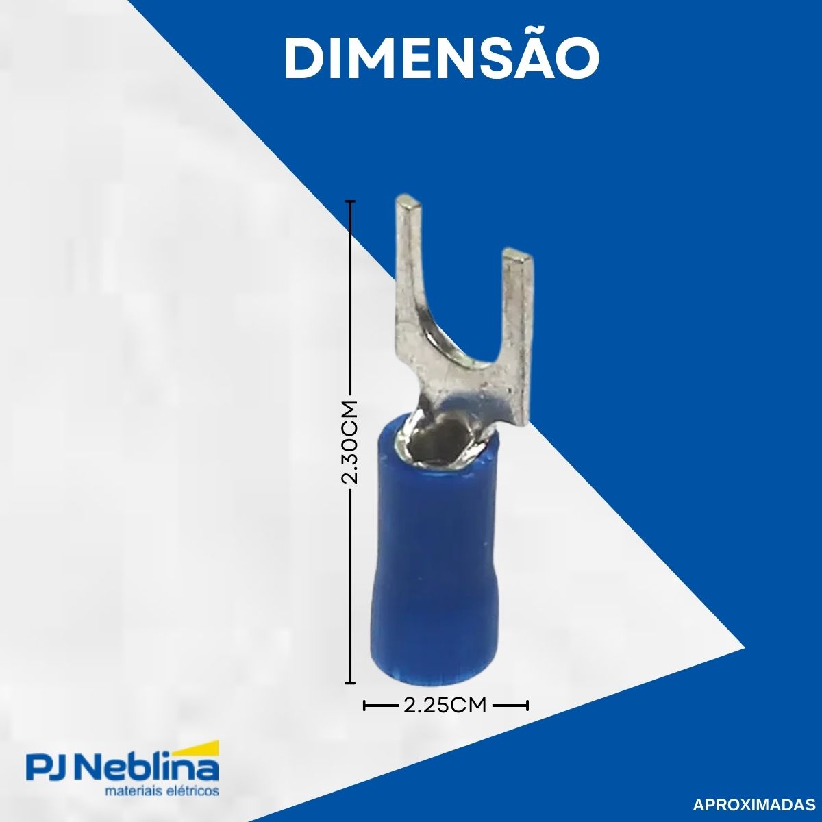 Terminal Forquilha 1,50-2,50mm (16-14awg) Pre-isolado Az F=5