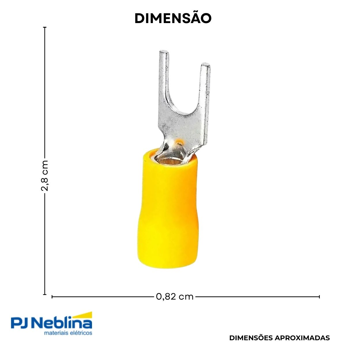 Terminal Forquilha 4,00-6,00mm (12-10awg) Pre-isolado Am F=4