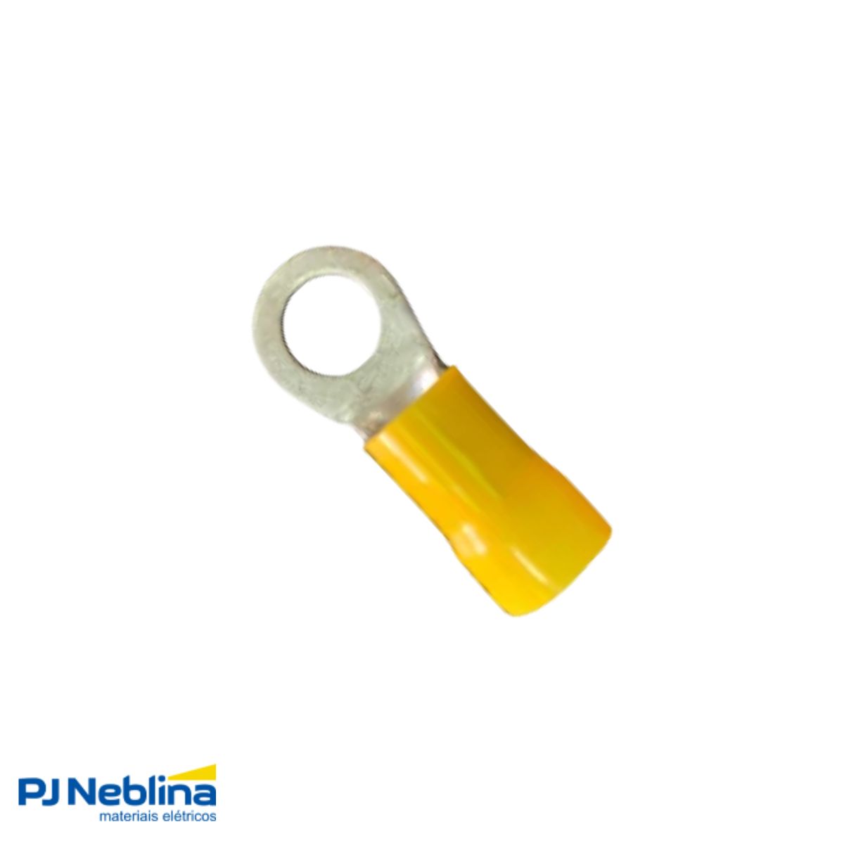 Terminal Olhal 4,00-6,00Mm (12-10Awg) Pré-Isolado Amarelo 1 Furo F=5Mm 3/16 (M5) - Axt