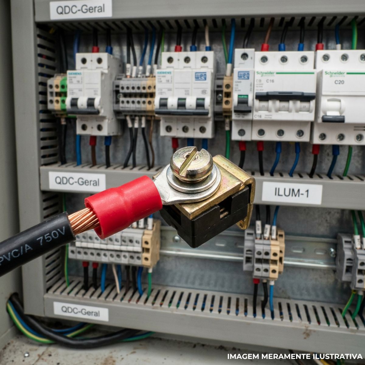 Terminal Olhal 4,00-6,00Mm (12-10Awg) Pré-Isolado Amarelo 1 Furo F=5Mm 3/16 (M5) - Axt