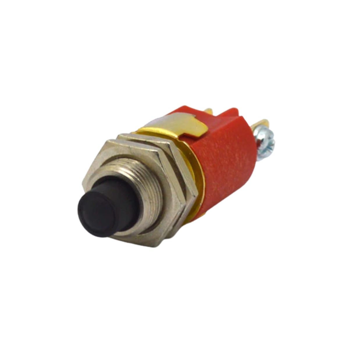 Interruptor Pushbutton Com Porca 0,5/1A 120/250Vca Nf Vermelho/Preto Cpd-206 - Margirius