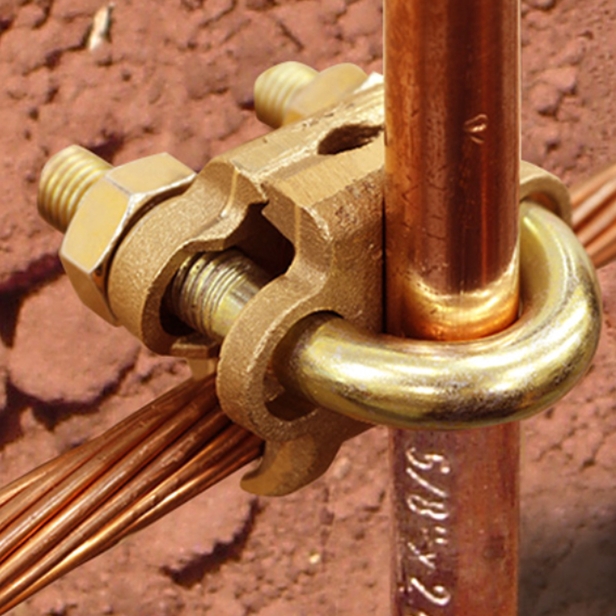 Grampo Aterramento Abraçadeira Cobre 25-70Mm 5/8-3/4 Polegadas 2217 - 45 Intelli