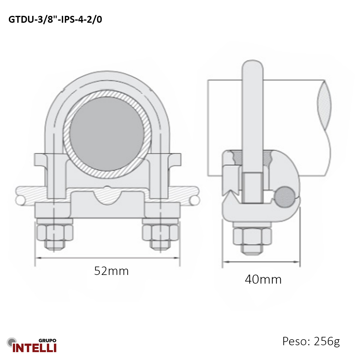 Grampo Aterramento Abraçadeira Cobre 25-70Mm 5/8-3/4 Polegadas 2217 - 45 Intelli