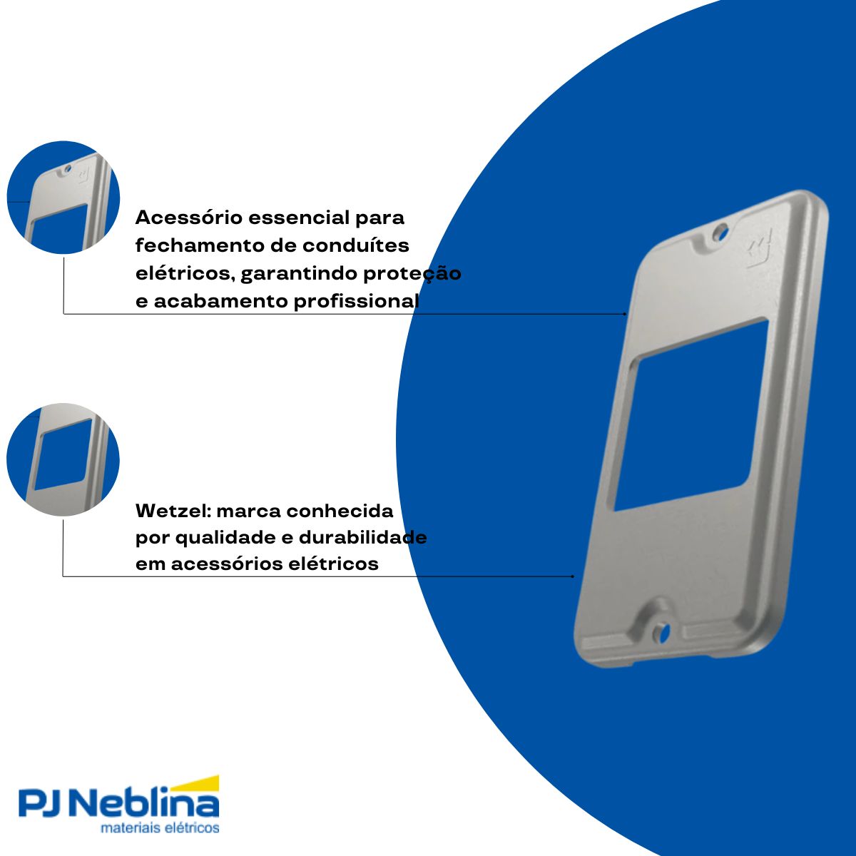 Tampa Condulete 2 Postos Juntos Alumínio 1/2-3/4 C/Pintura Cinza S/Vedação - Wetzel