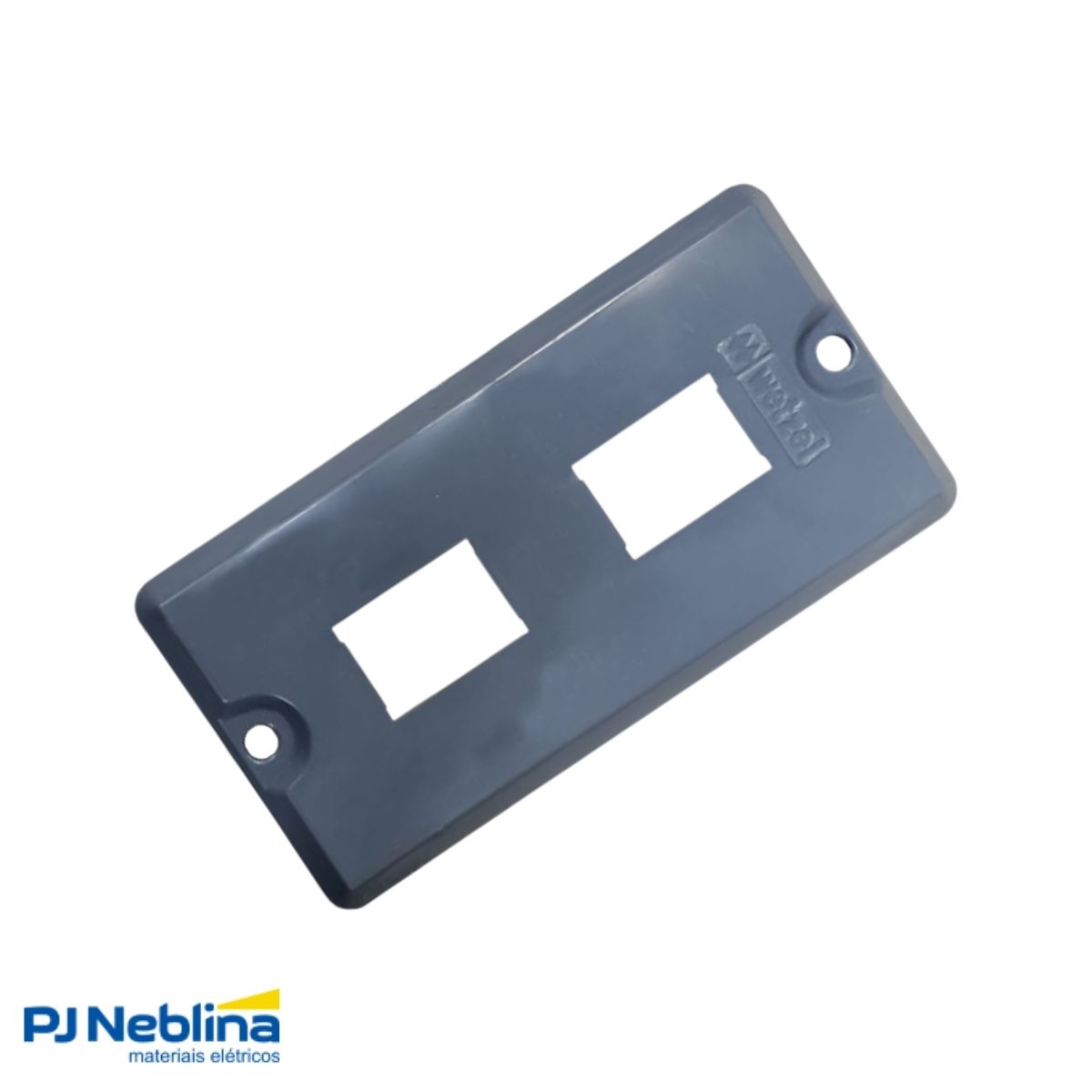 Tampa Condulete 2 Tom Rj11/Rj45 Alumínio 1Pol C/Pintura Cinza S/Vedação - Wetzel