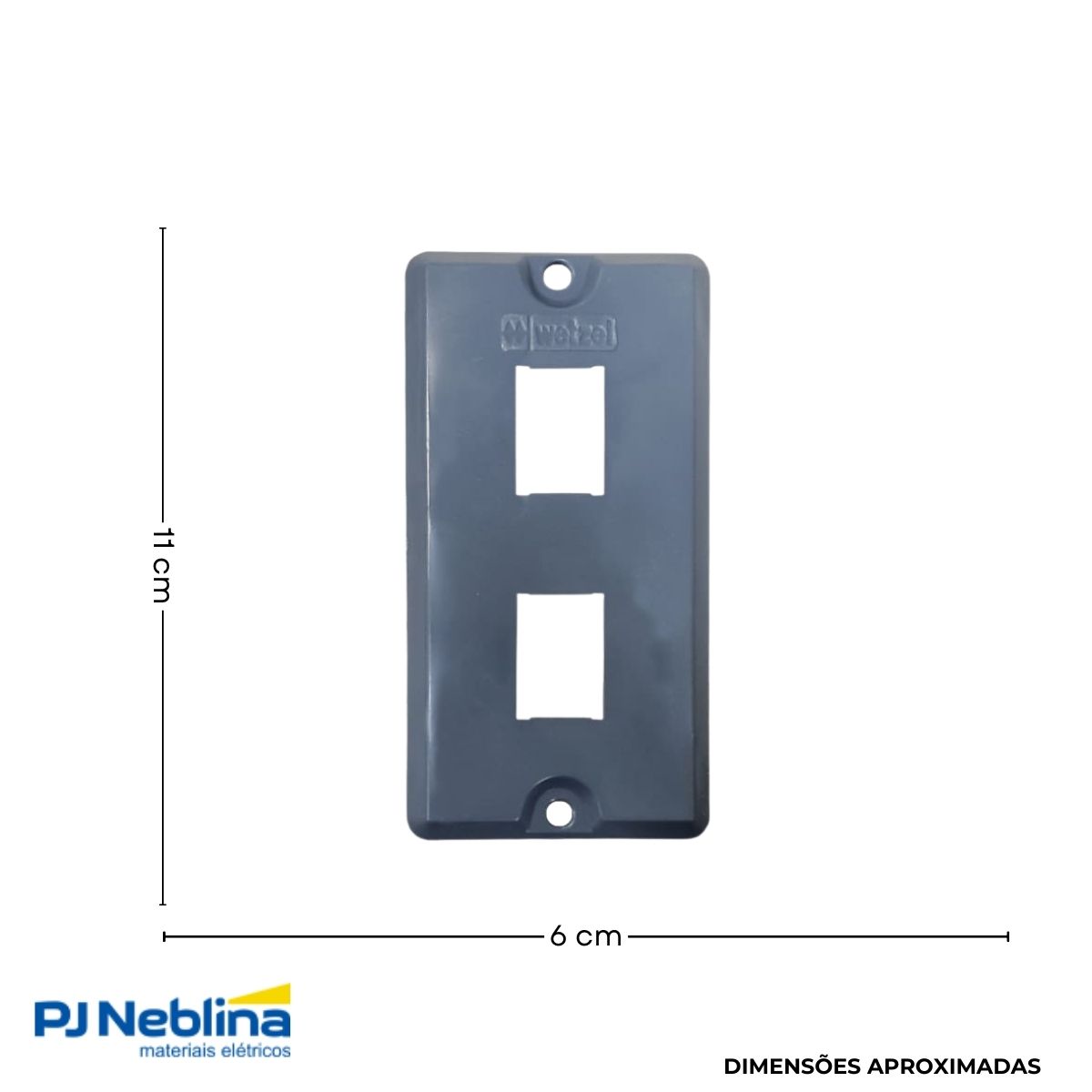 Tampa Condulete 2 Tom Rj11/Rj45 Alumínio 1Pol C/Pintura Cinza S/Vedação - Wetzel