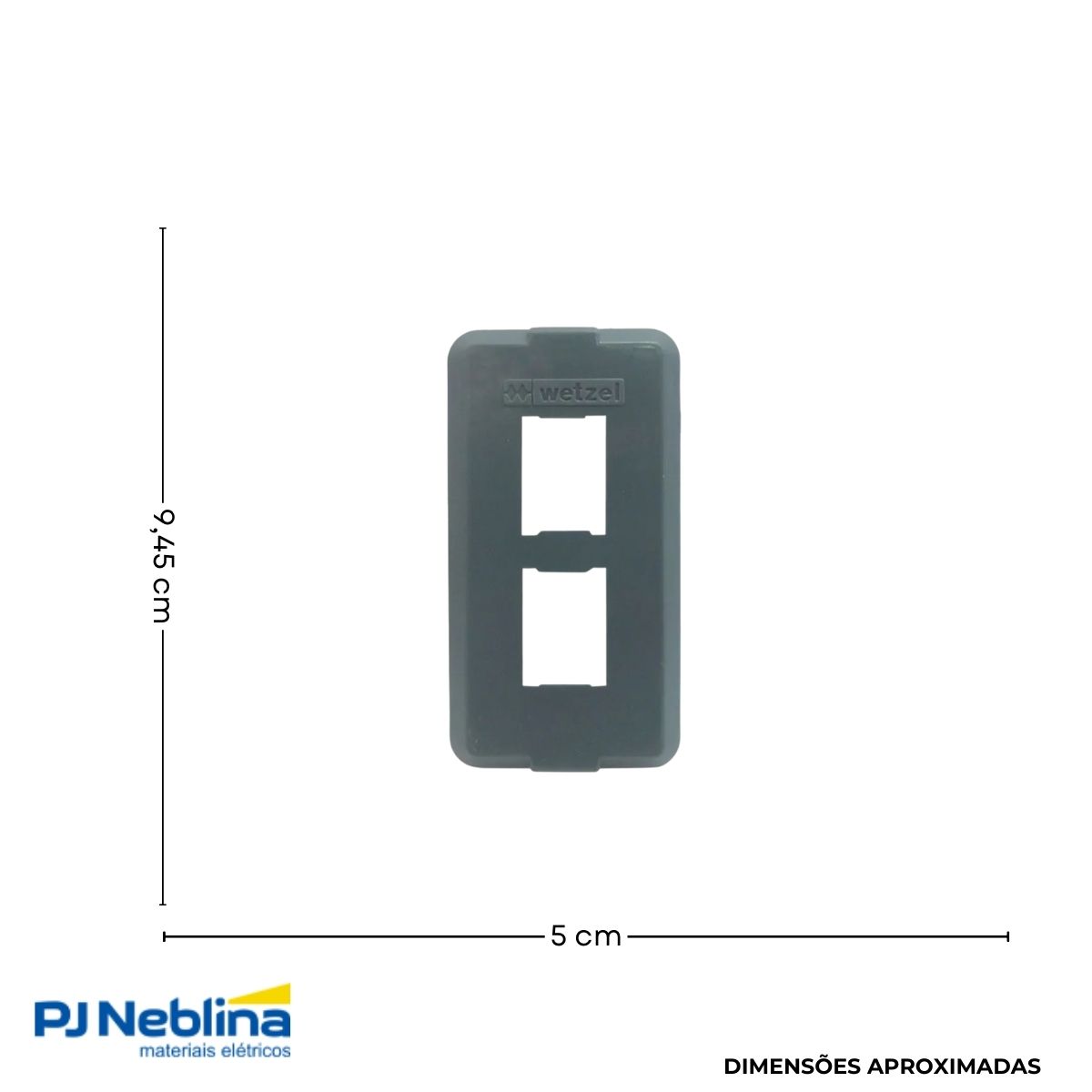 Tampa Condulete 2 Tom Rj11/Rj45 Pvc 1/2-3/4 Cinza S/Vedação - Wetzel