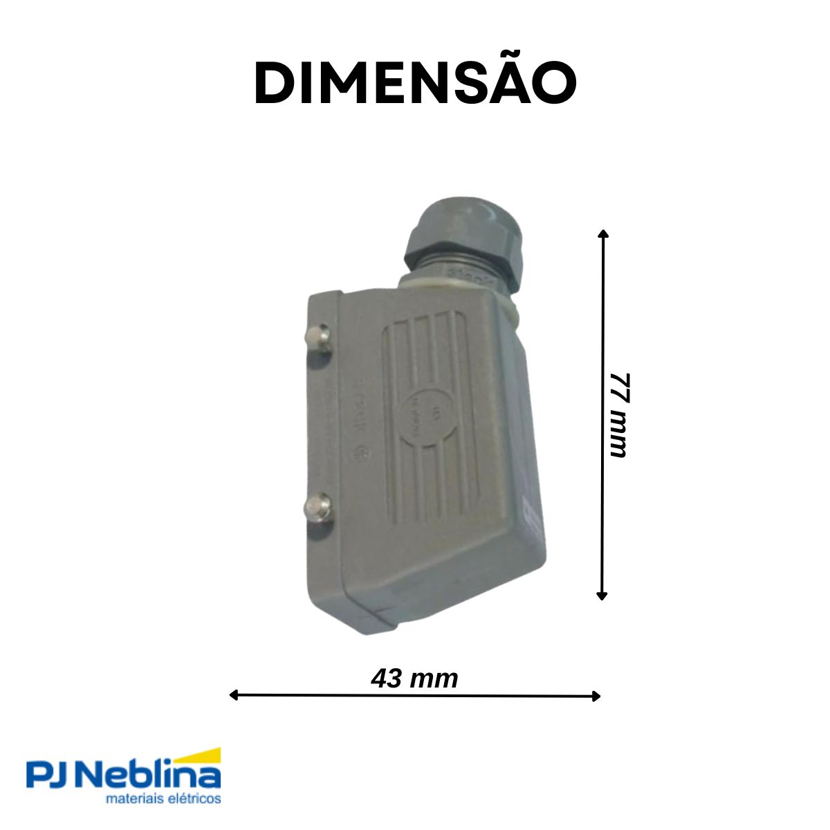 Carcaça Tomada Multipolar Plugue 10P Metálico Cinza Lateral 4 Rebites - Steck