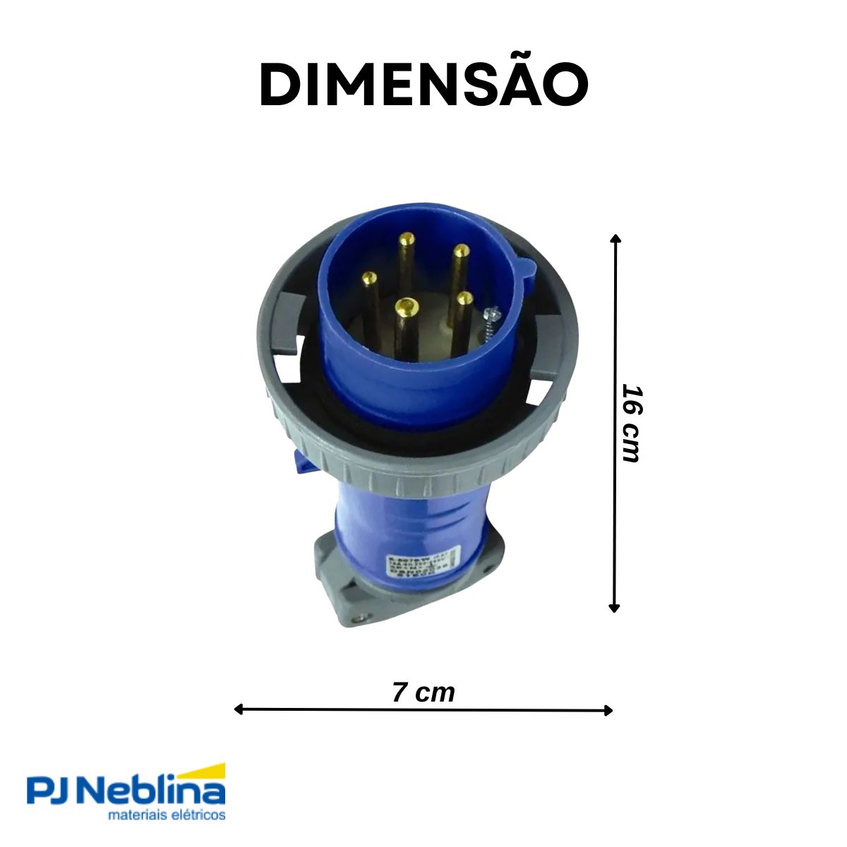 Plug Macho Prova D'água Poliamida 6.6 2P+T 32A 220/240V Az 6H Ip67 - Steck