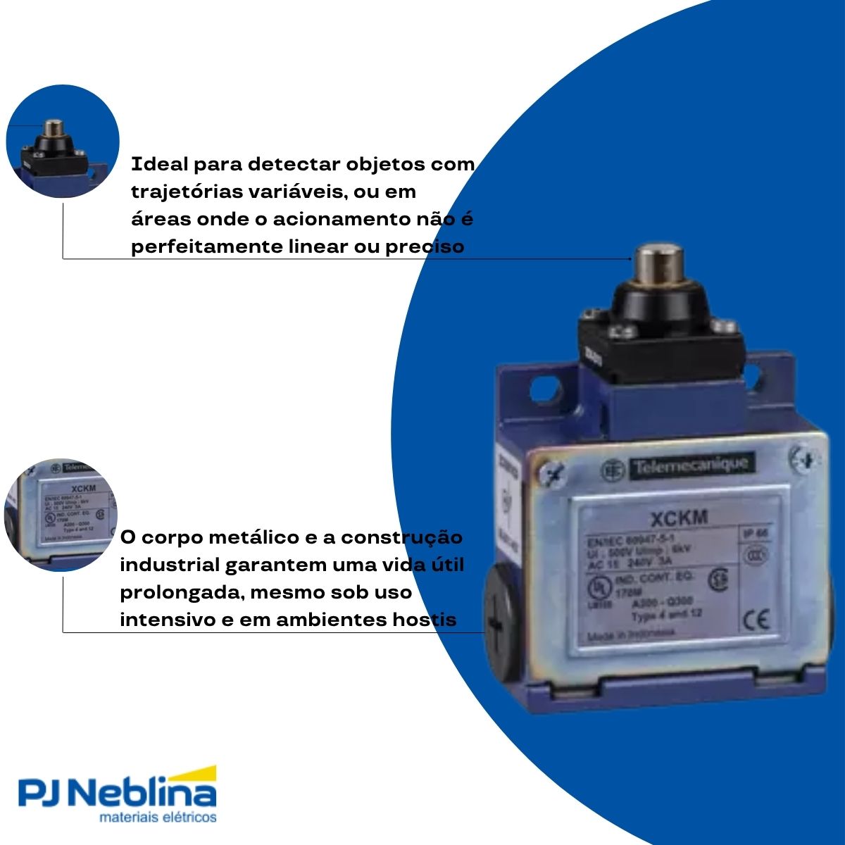 Chave Fim De Curso Pistão 3A 1Na+1Nf Ip66 - Telemecanique