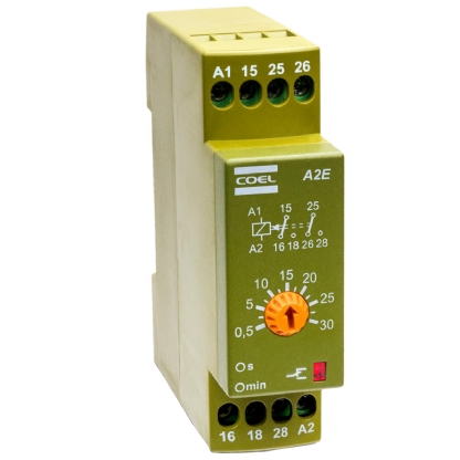 Relé Temporizador Eletrônico 30S Retardo Energização 2Naf 220V A2E-DFS-P - Coel