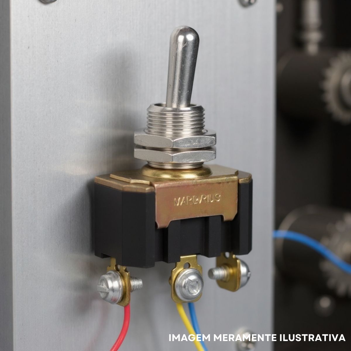 Chave Interruptor Alavanca Metálica Unipolar Liga/Liga 15A 120V Cromada Standard Terminal Parafuso - Margirius