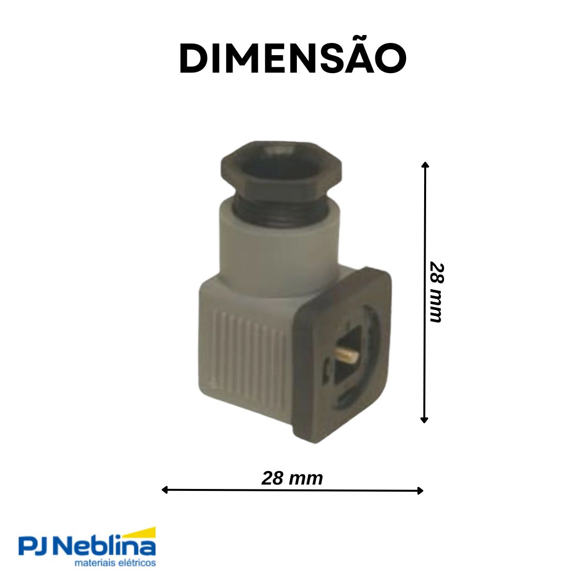 Conector Solenoide Face Quadrada Poliamida Pt 3P+T 10A 250V Pg11 - Steck