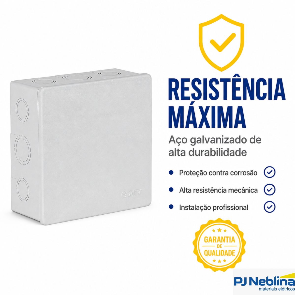 Caixa De Passagem Chapa De Aço Sob Cps-15 152x152x82mm Galvanizado 901042 Cemar