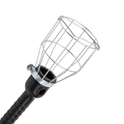 Porta Lâmpada Redondo Com Grade Punho De Pvc Preto E27 - Mavel