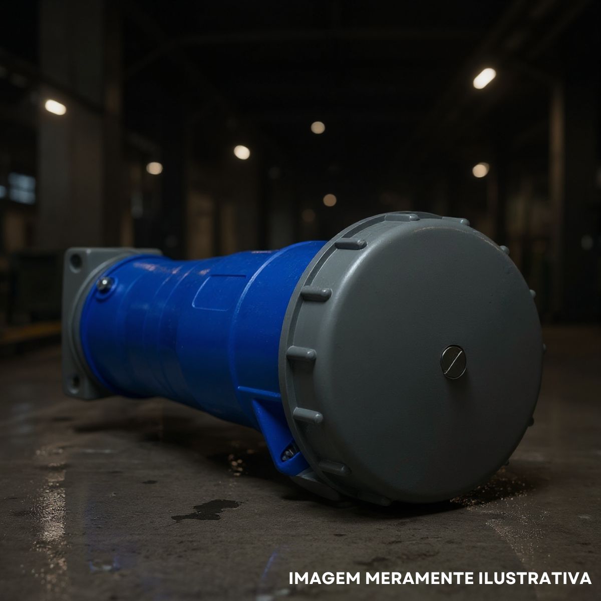 Tomada Industrial Femea Móvel Acoplador Prova D'água 3P+T 32A 200-250V Az 9H Tampa Rosca Ip67 - Steck