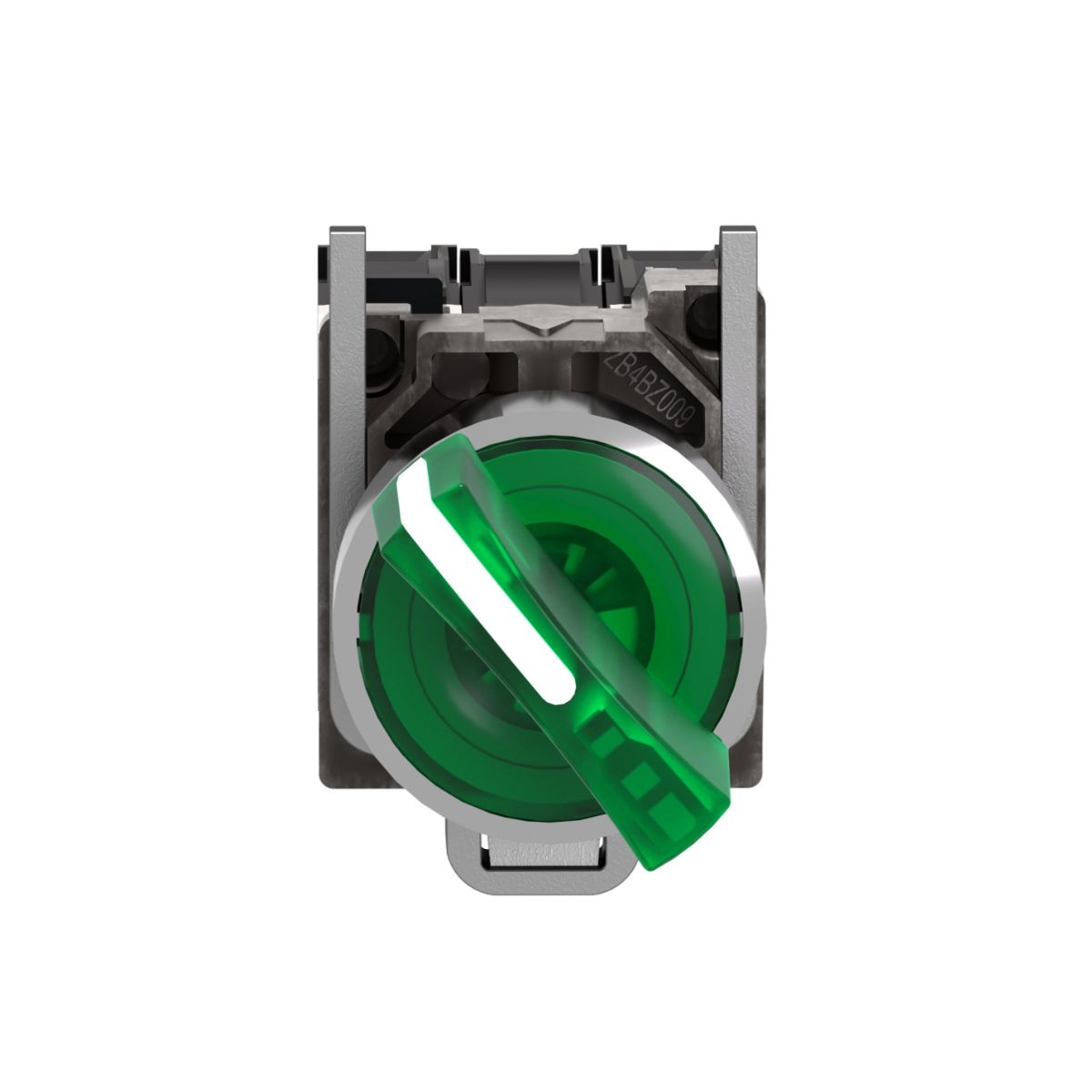 Botão Comutador Knob Curto Iluminado 2 Posição Fixa 90G 22Mm Zamak Verde 1Na+1Nf Led 230V - Schneider