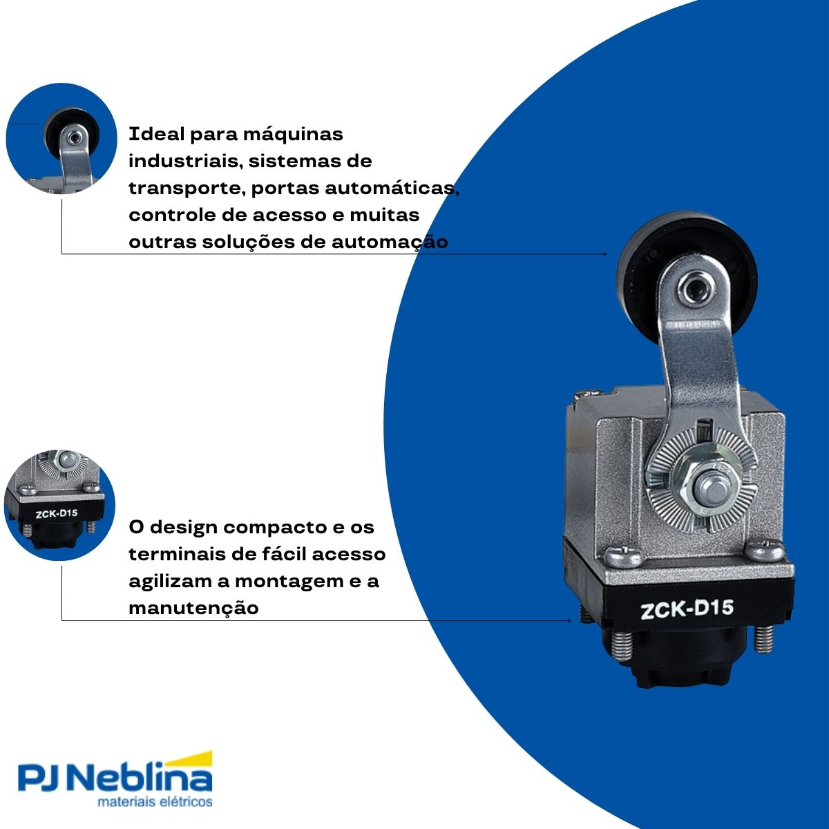 Chave Fim De Curso Alavanca C/Roldana 3A 1Na+1Nf Ip66 - Telemecanique