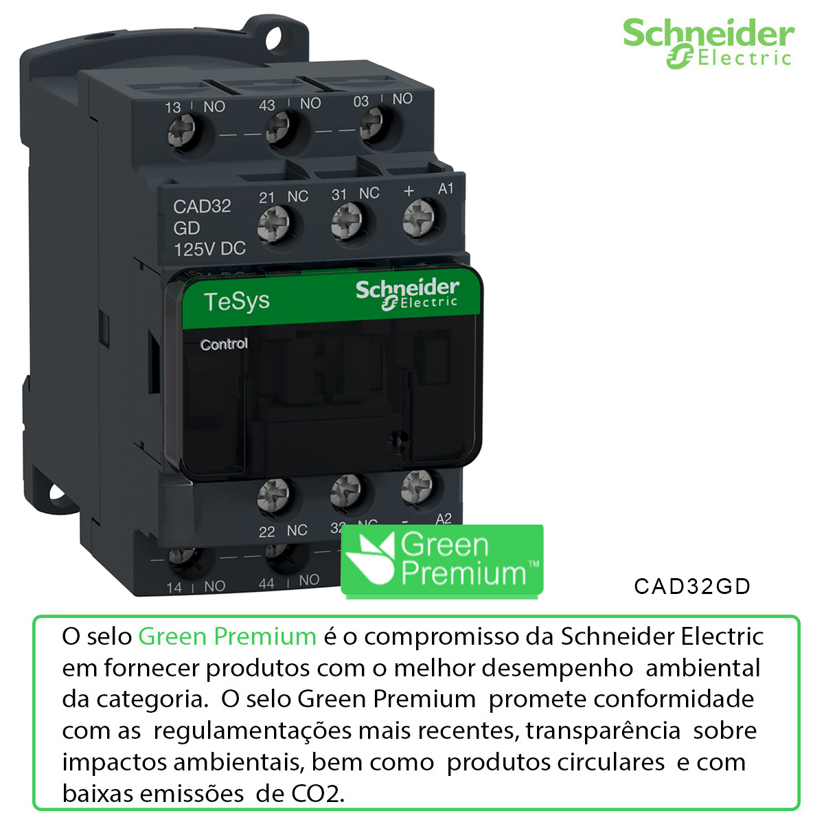 Contator Auxiliar Tesys D 10A 120Vcc 3Na+2Nf CAD32GD - Schneider Eletric