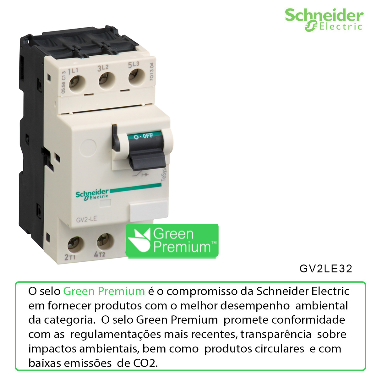 Disjuntor Motor Magnético 3P 32A 400/415V 10Ka 50/60Hz Tesys GV2LE32 - Schneider Electric