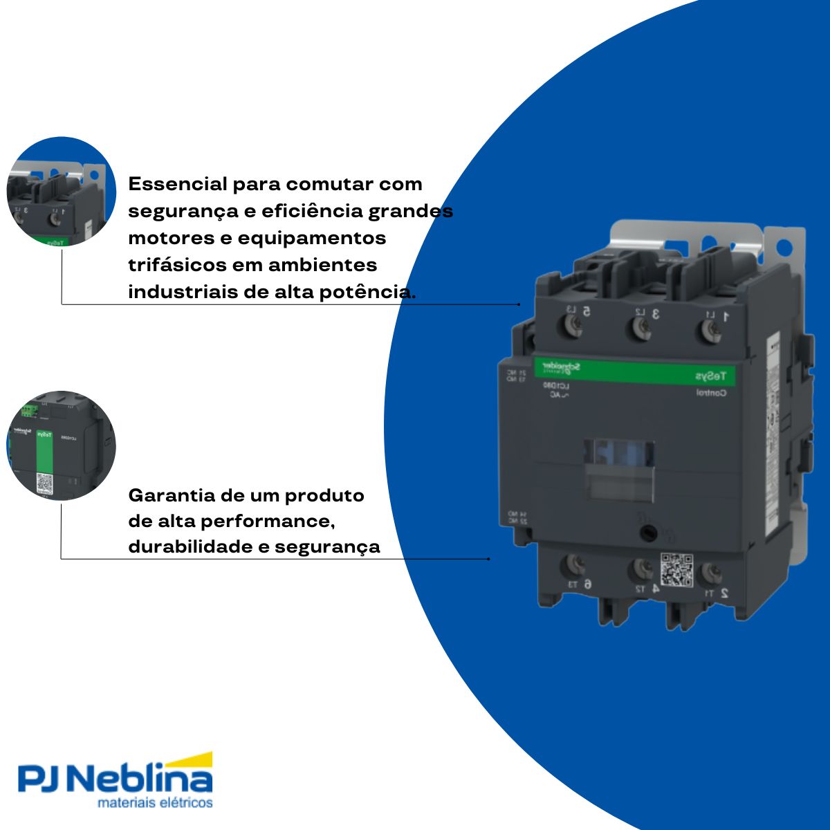 Contator Potencia Tripolar 80A 24V 1Na+1Nf 50/60Hz - Schneider