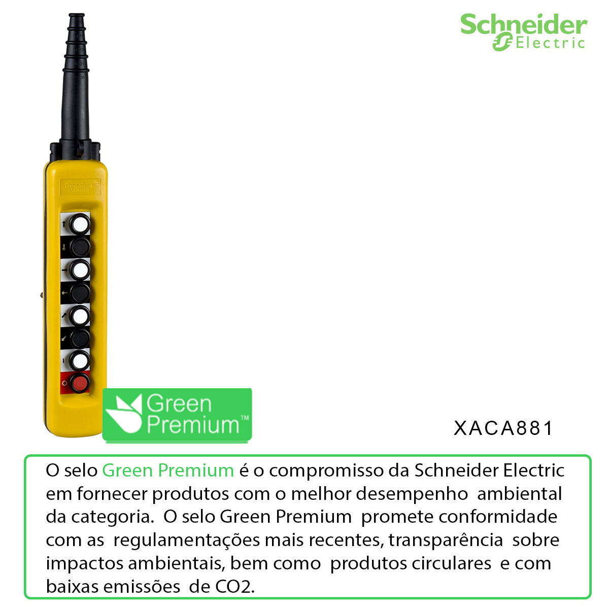 Botoeira Comando Pendente (Montada) 8 Botões  Comando Pulsador Pp Amarelo/Preto 8Na+8Nf Ip65 XACA881 - Schneider Eletric