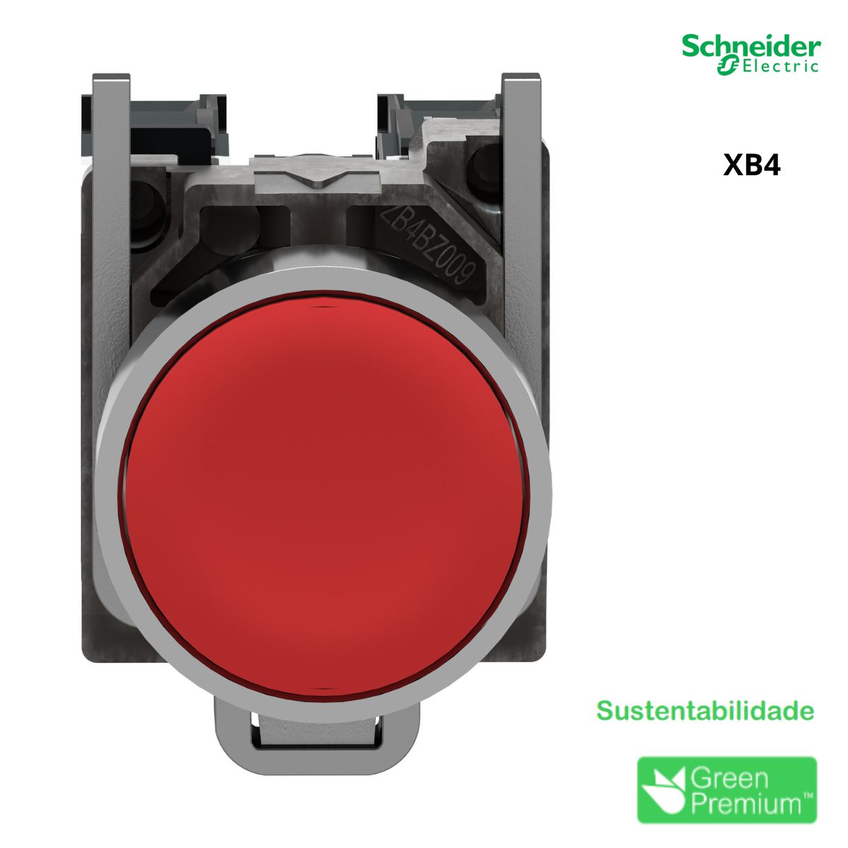 Botão Comando Normal Impulso 1Na+1Nf 22Mm Vermelho -  Schneider Electric