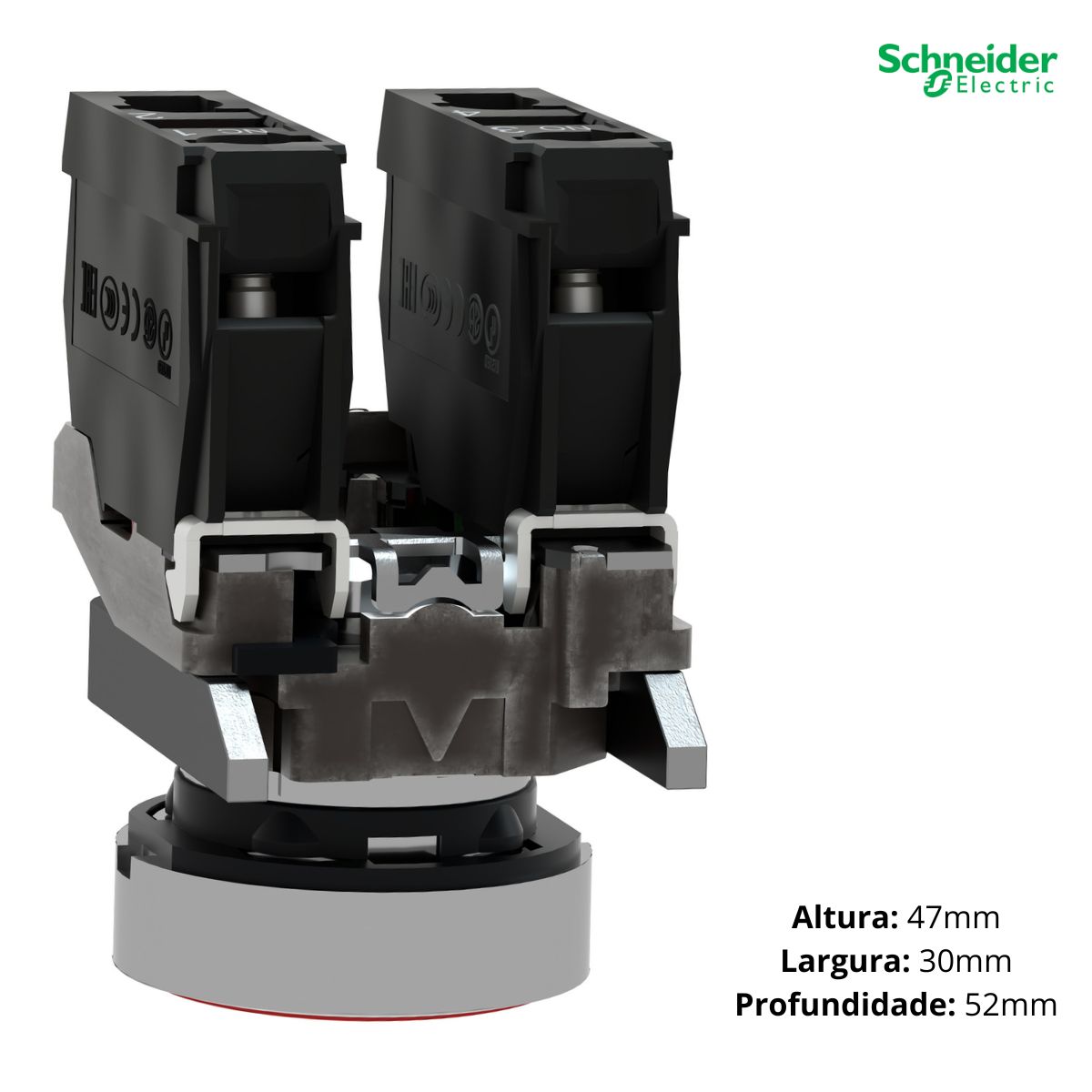 Botão Comando Normal Impulso 1Na+1Nf 22Mm Vermelho -  Schneider Electric