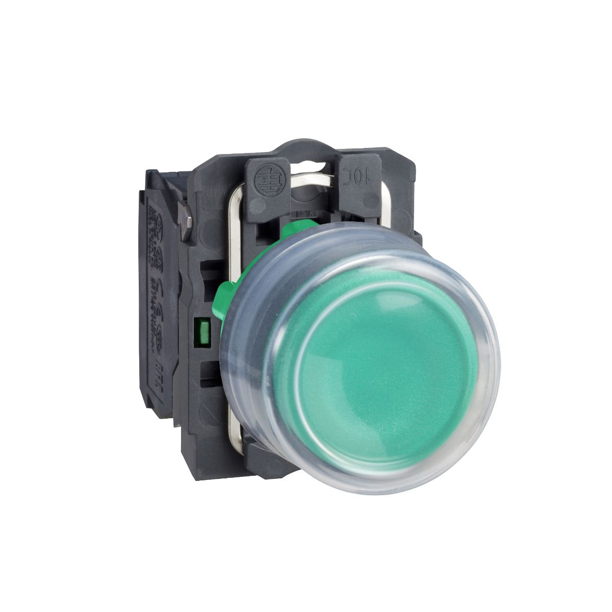 Botão Comando Pulsador Saliente Redondo 22Mm Plástico Verde 1Na C/Capa Protetora - Schneider