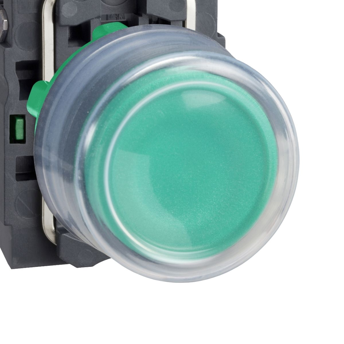 Botão Comando Pulsador Saliente Redondo 22Mm Plástico Verde 1Na C/Capa Protetora - Schneider