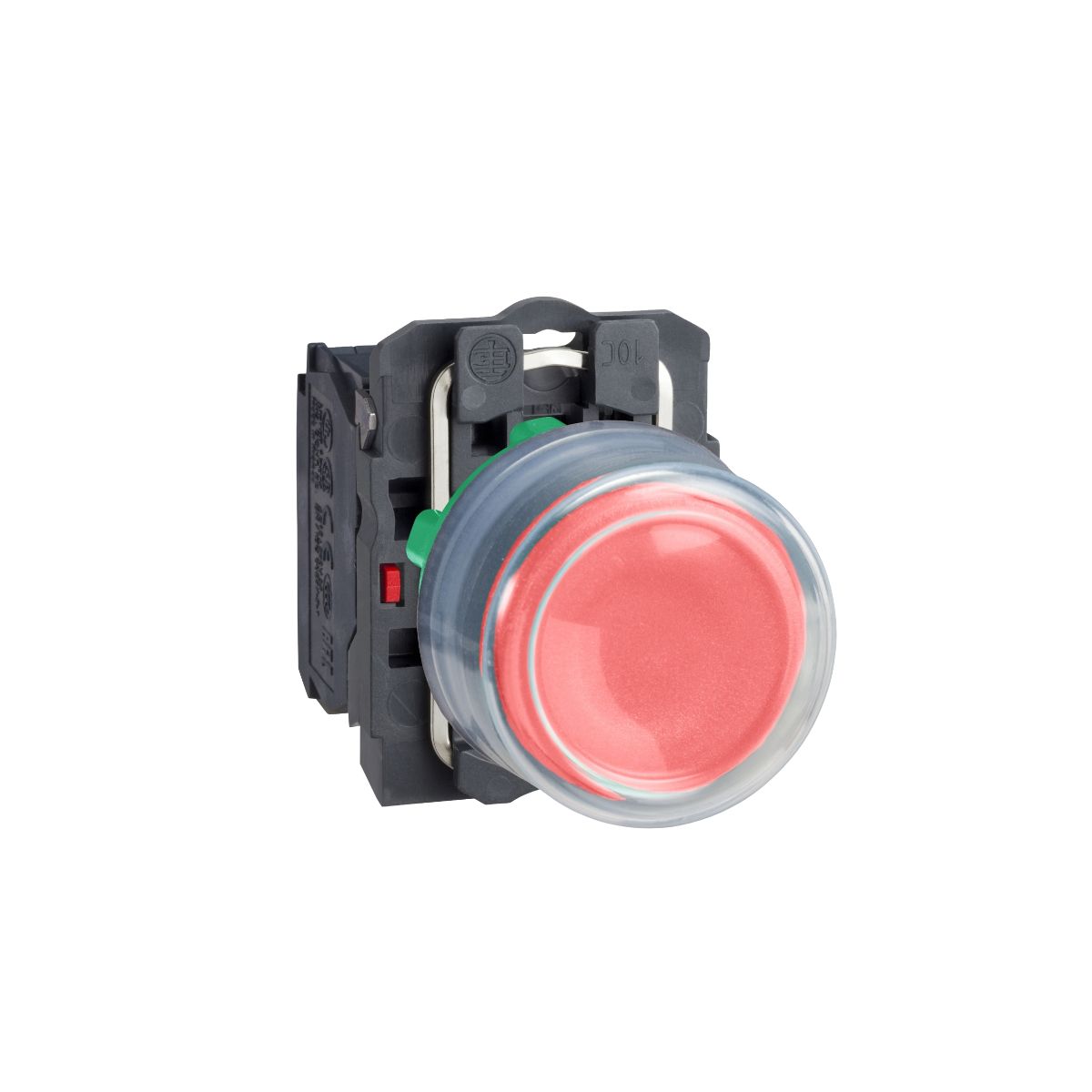 Botão Comando Pulsador Saliente Redondo 22Mm Plástico Vermelho 1Nf C/Capa Protetora - Schneider